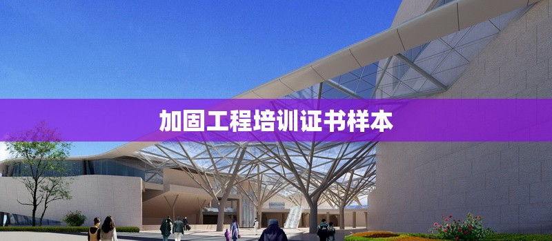 加固工程培訓證書樣本 行業(yè)新聞 第1張