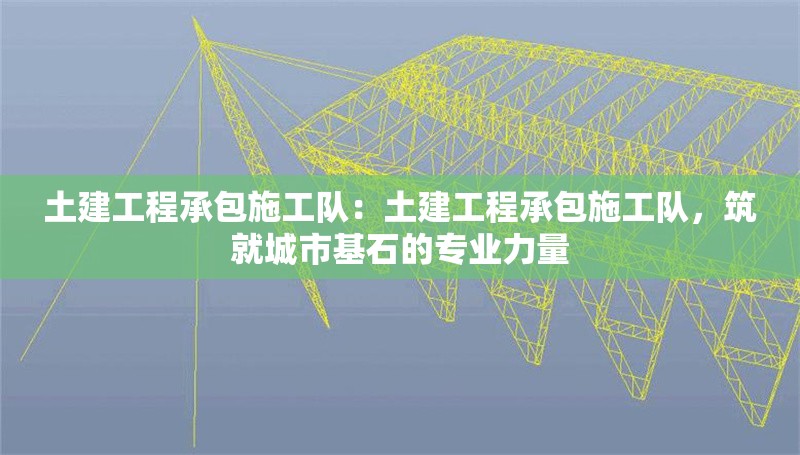 土建工程承包施工隊(duì)：土建工程承包施工隊(duì)，筑就城市基石的專業(yè)力量