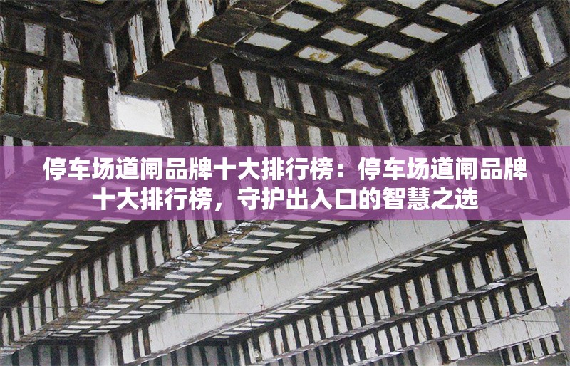 停車場道閘品牌十大排行榜：停車場道閘品牌十大排行榜，守護出入口的智慧之選 行業(yè)新聞