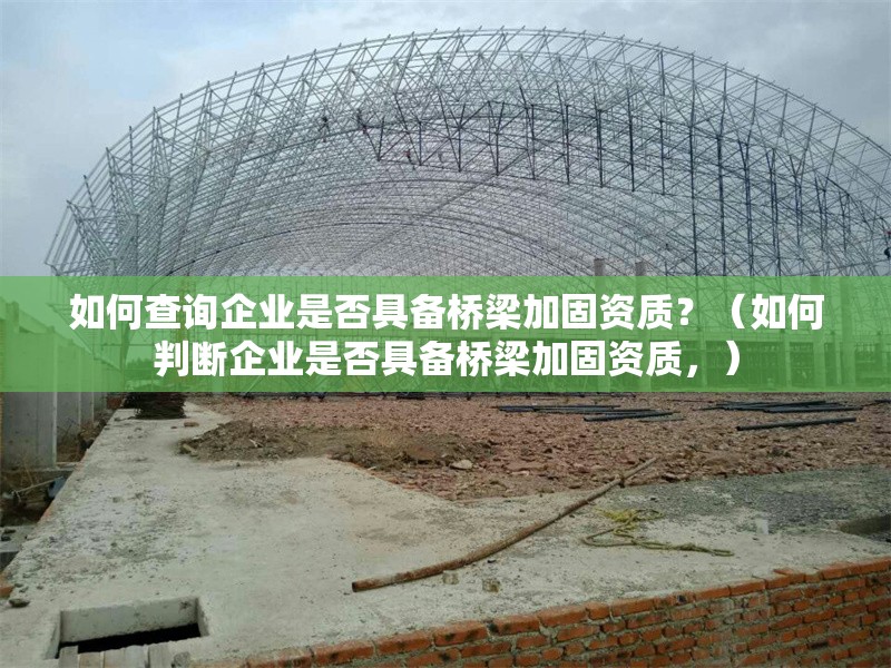 如何查詢(xún)企業(yè)是否具備橋梁加固資質(zhì)？（如何判斷企業(yè)是否具備橋梁加固資質(zhì)，）