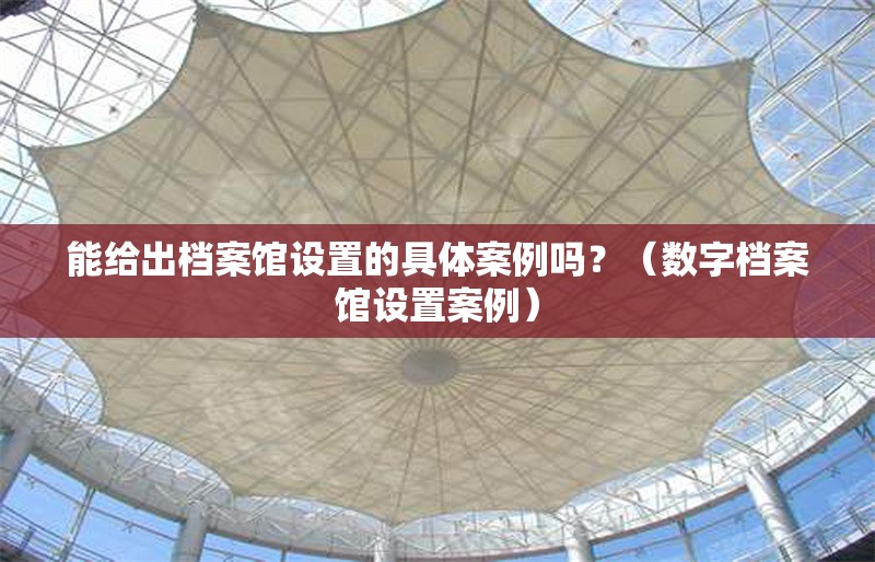 能給出檔案館設(shè)置的具體案例嗎？（數(shù)字檔案館設(shè)置案例） 行業(yè)新聞