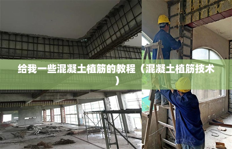 給我一些混凝土植筋的教程（混凝土植筋技術） 行業(yè)新聞