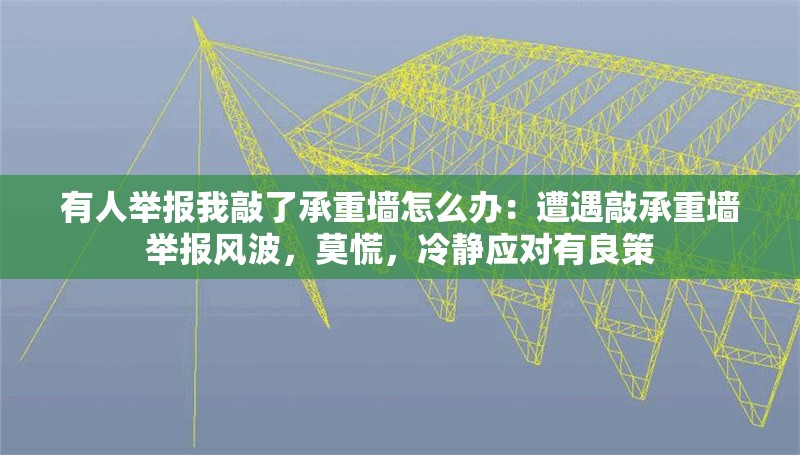 有人舉報我敲了承重墻怎么辦：遭遇敲承重墻舉報風(fēng)波，莫慌，冷靜應(yīng)對有良策 行業(yè)新聞