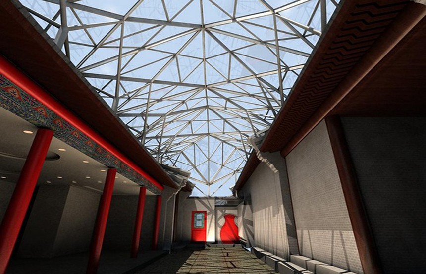 四合院網架封閉 鋼網架設計案例 四合院網架封閉 鋼網架設計案例