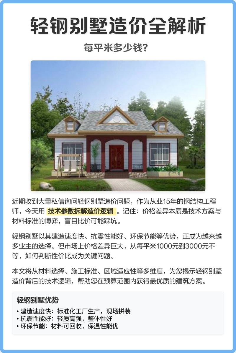 輕鋼別墅200平造價（200平方米輕鋼別墅造價深度拆解悉尼鋼筑工坊） 行業(yè)新聞 第2張