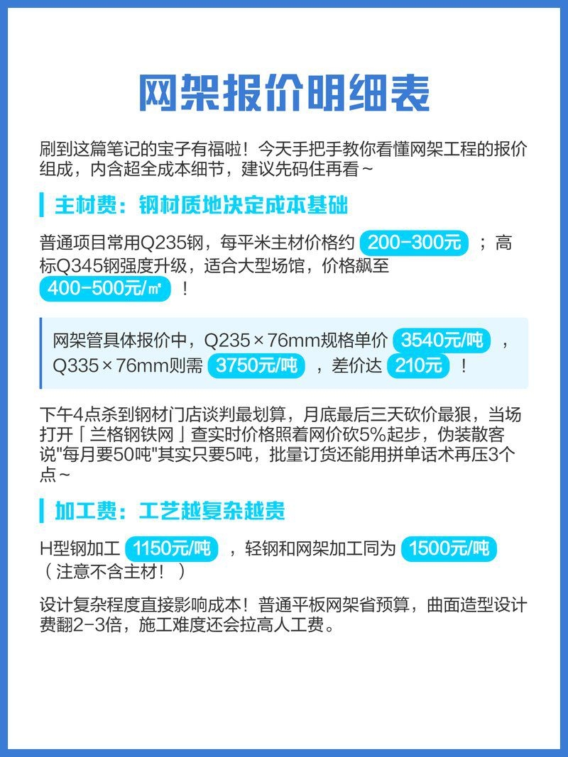 網(wǎng)架多少錢（網(wǎng)架多少錢共調(diào)用2個工具）