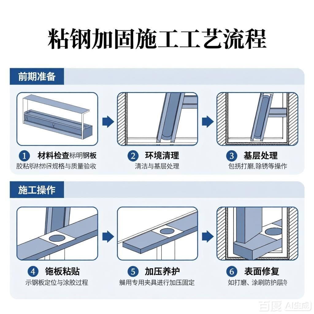 如何繪制粘鋼加固施工工藝流程圖？（如何繪制粘鋼加固施工工藝流程圖生成四張粘鋼加固施工工藝流程圖） 行業(yè)新聞 第3張