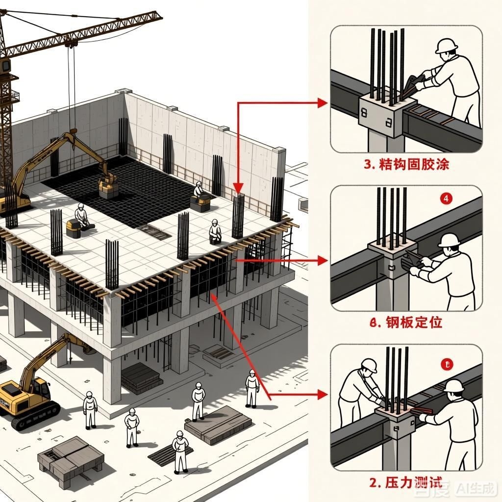 如何繪制粘鋼加固施工工藝流程圖？（如何繪制粘鋼加固施工工藝流程圖生成四張粘鋼加固施工工藝流程圖） 行業(yè)新聞 第4張