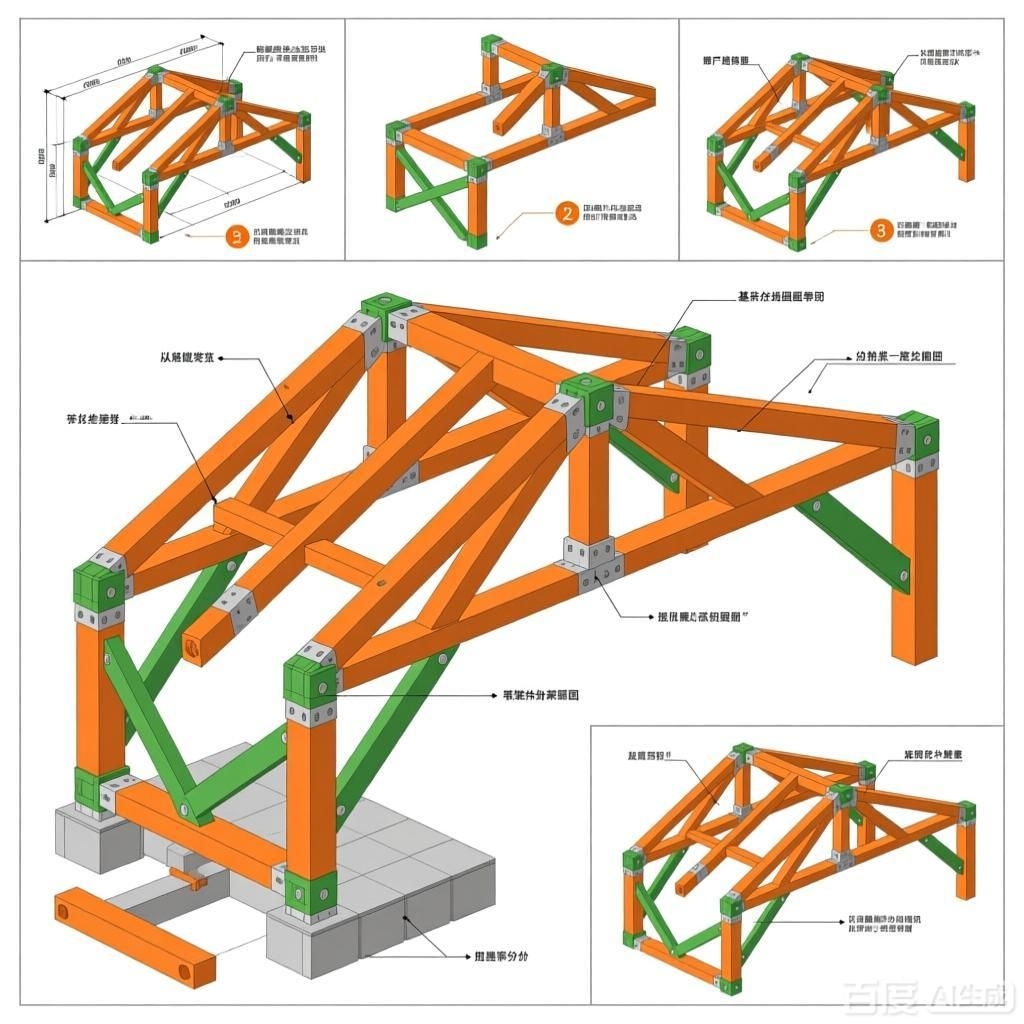 如何繪制桁架設計思路圖？（如何繪制桁架設計思路圖生成的四張桁架設計思路圖） 行業(yè)新聞 第4張