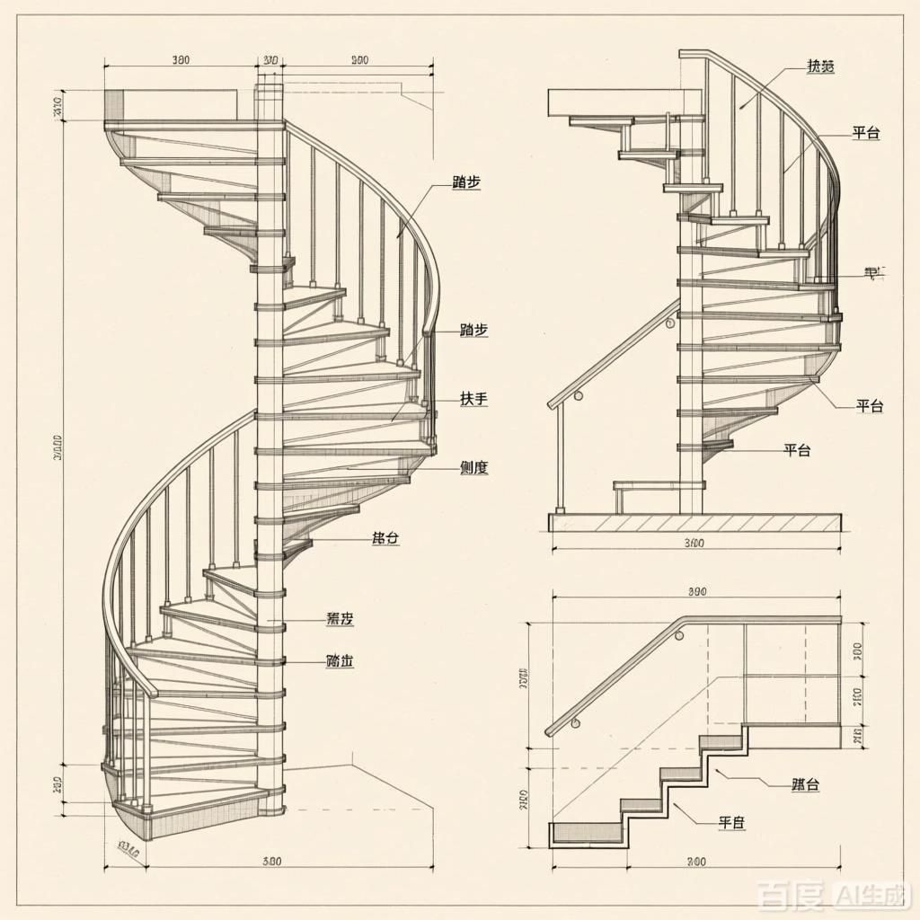 如何繪制螺旋樓梯的三視圖？（如何繪制螺旋樓梯三視圖） 行業(yè)新聞 第4張