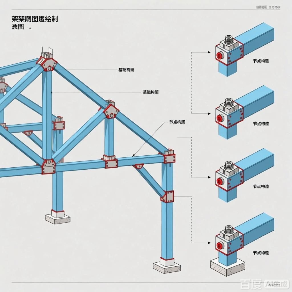 如何繪制桁架詳圖？（如何繪制桁架詳圖,生成的四張圖片均圍繞桁架詳圖） 行業(yè)新聞 第2張