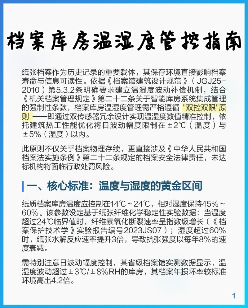 檔案庫房的溫濕度如何控制？（檔案庫房溫濕度控制方案（jgj25-2010）） 行業(yè)新聞 第1張