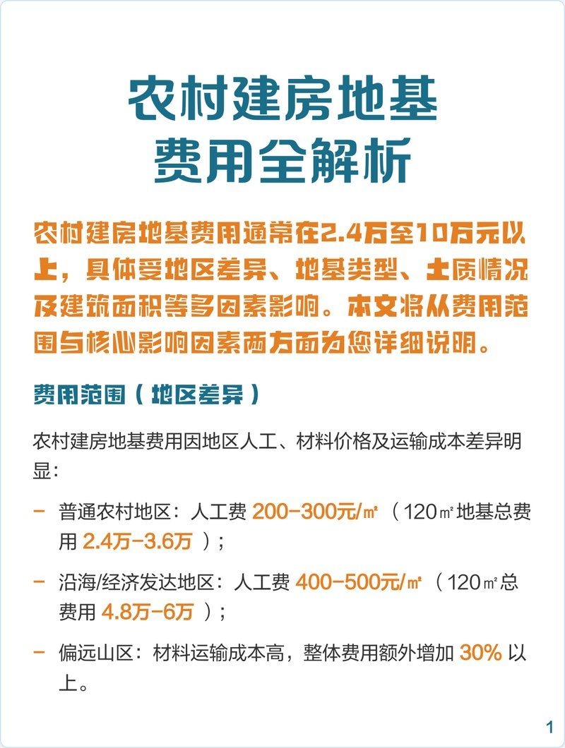 地基施工費(fèi)用大概是多少（農(nóng)村建房地基施工費(fèi)用全解析） 行業(yè)新聞 第1張