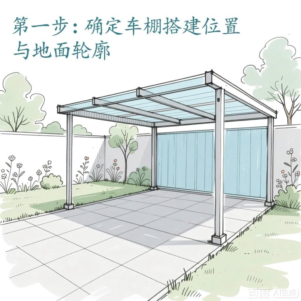 如何繪制自己的車棚結(jié)構(gòu)圖（如何繪制自己的車棚結(jié)構(gòu)圖,4張圖均為車棚結(jié)構(gòu)繪制步驟的示意圖） 行業(yè)新聞 第1張