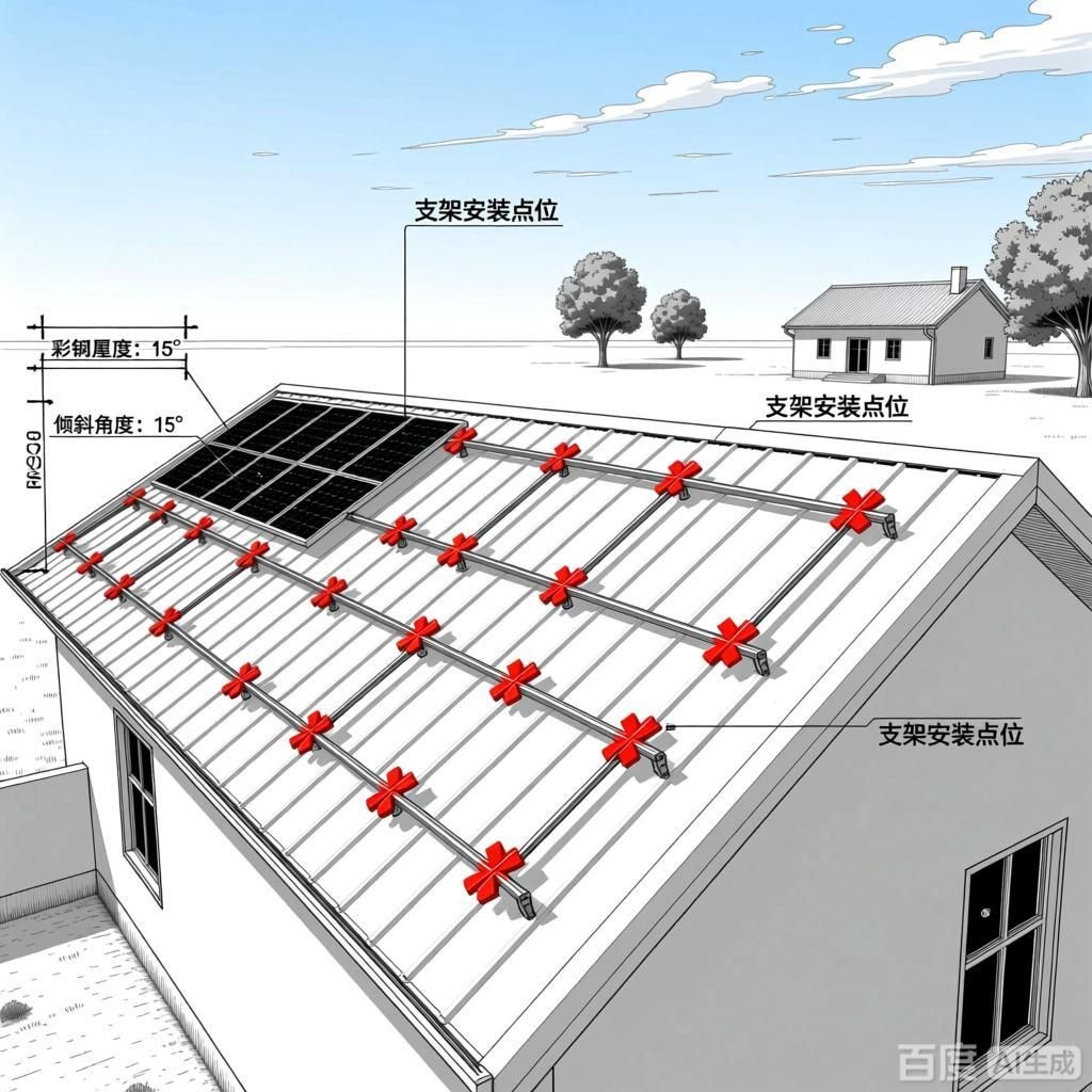 如何繪制彩鋼屋頂光伏安裝示意圖？（如何繪制彩鋼屋頂光伏安裝的示意圖？） 行業(yè)新聞 第1張