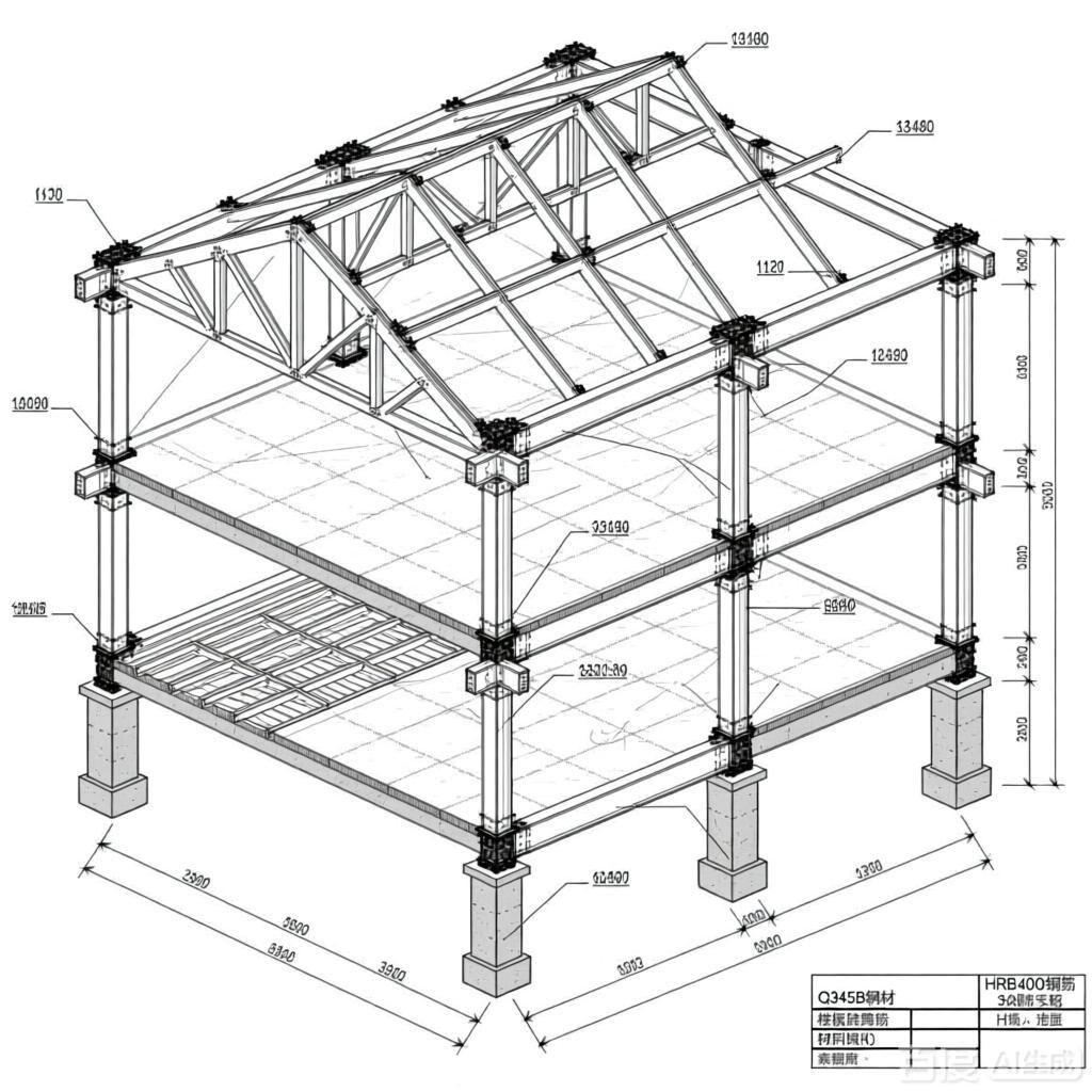 如何繪制二層鋼結(jié)構(gòu)框架圖？（如何繪制二層鋼結(jié)構(gòu)框架圖） 行業(yè)新聞 第1張
