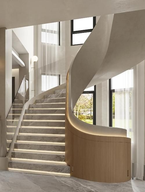 給我一些螺旋旋轉樓梯的設計圖（給我一些螺旋旋轉樓梯的設計圖,展開美學表現(xiàn)力和空間高效利用） 行業(yè)新聞 第10張