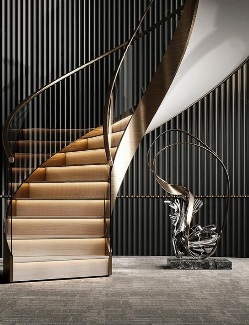 給我一些螺旋旋轉樓梯的設計圖（給我一些螺旋旋轉樓梯的設計圖,展開美學表現(xiàn)力和空間高效利用） 行業(yè)新聞 第15張