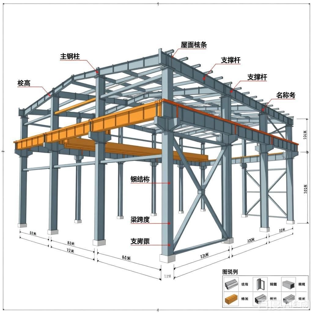 如何繪制鋼結(jié)構(gòu)廠房部件名稱圖？（如何繪制鋼結(jié)構(gòu)廠房部件名稱圖） 行業(yè)新聞 第3張