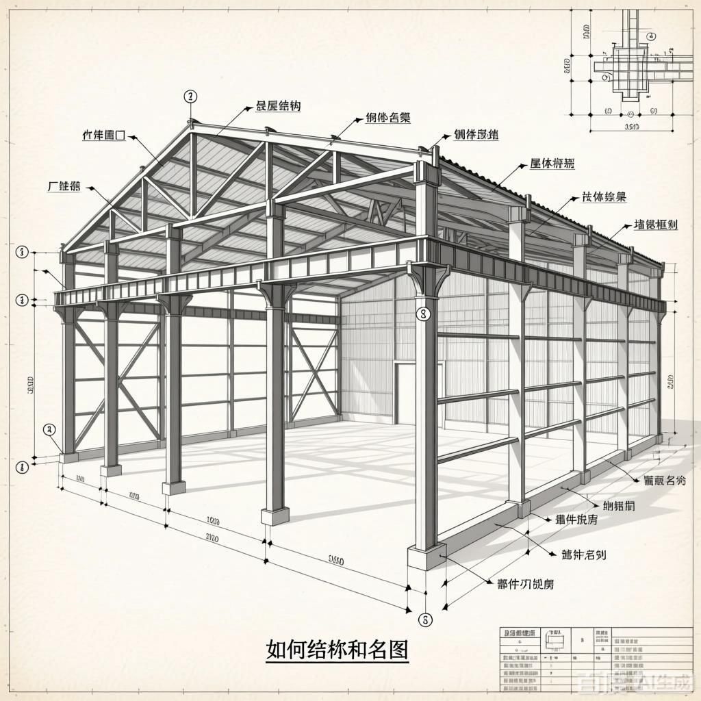 如何繪制鋼結(jié)構(gòu)廠房部件名稱圖？（如何繪制鋼結(jié)構(gòu)廠房部件名稱圖） 行業(yè)新聞 第4張