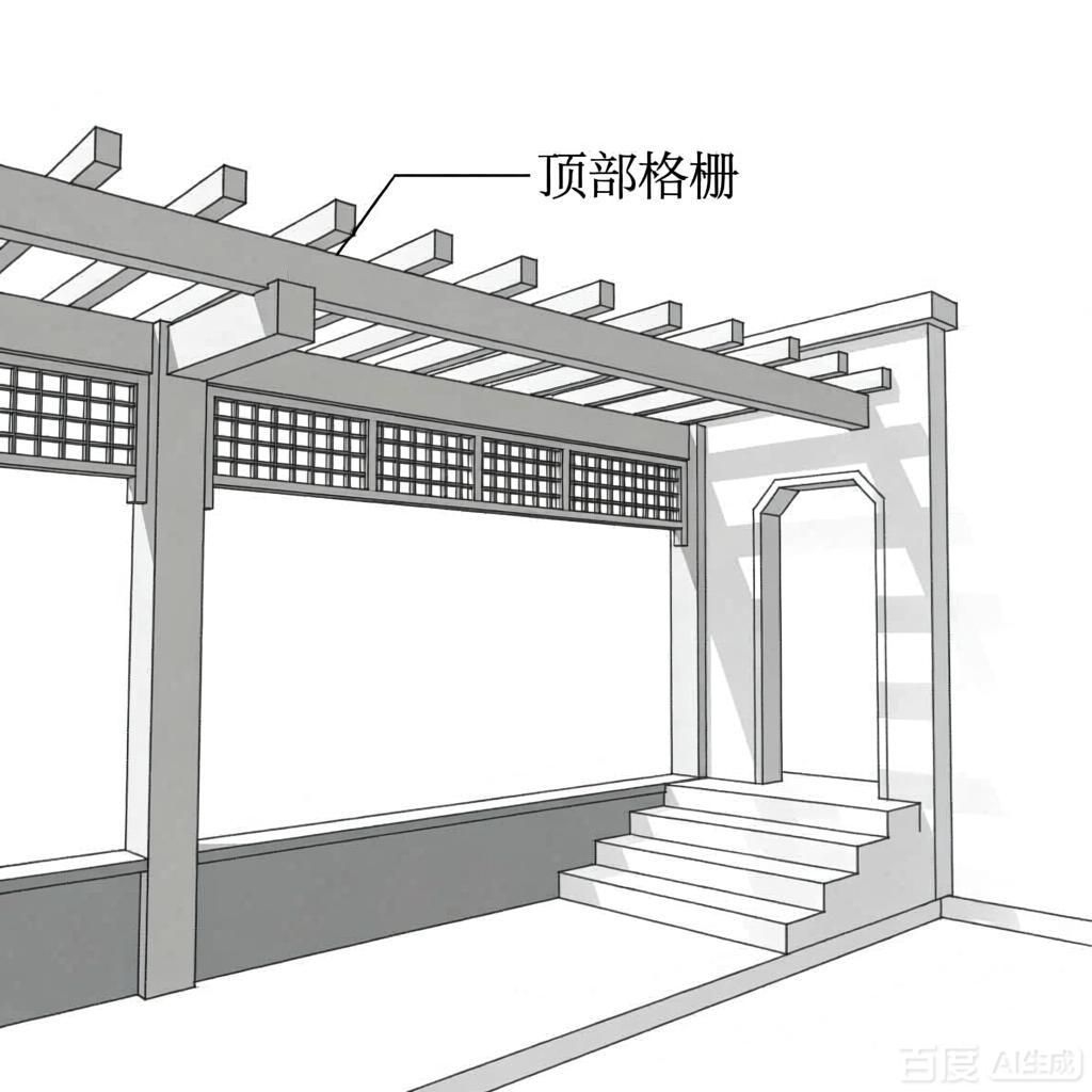如何繪制景觀廊架的平面圖？（4張圖均為景觀廊架平面圖繪制步驟的教學(xué)示意圖） 行業(yè)新聞 第3張
