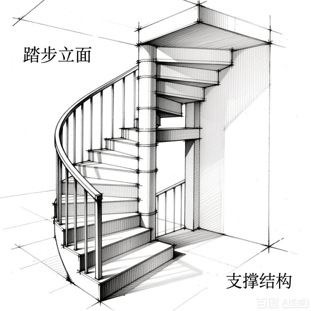 如何畫螺旋樓梯的透視圖？（如何畫螺旋樓梯的透視圖） 行業(yè)新聞 第3張